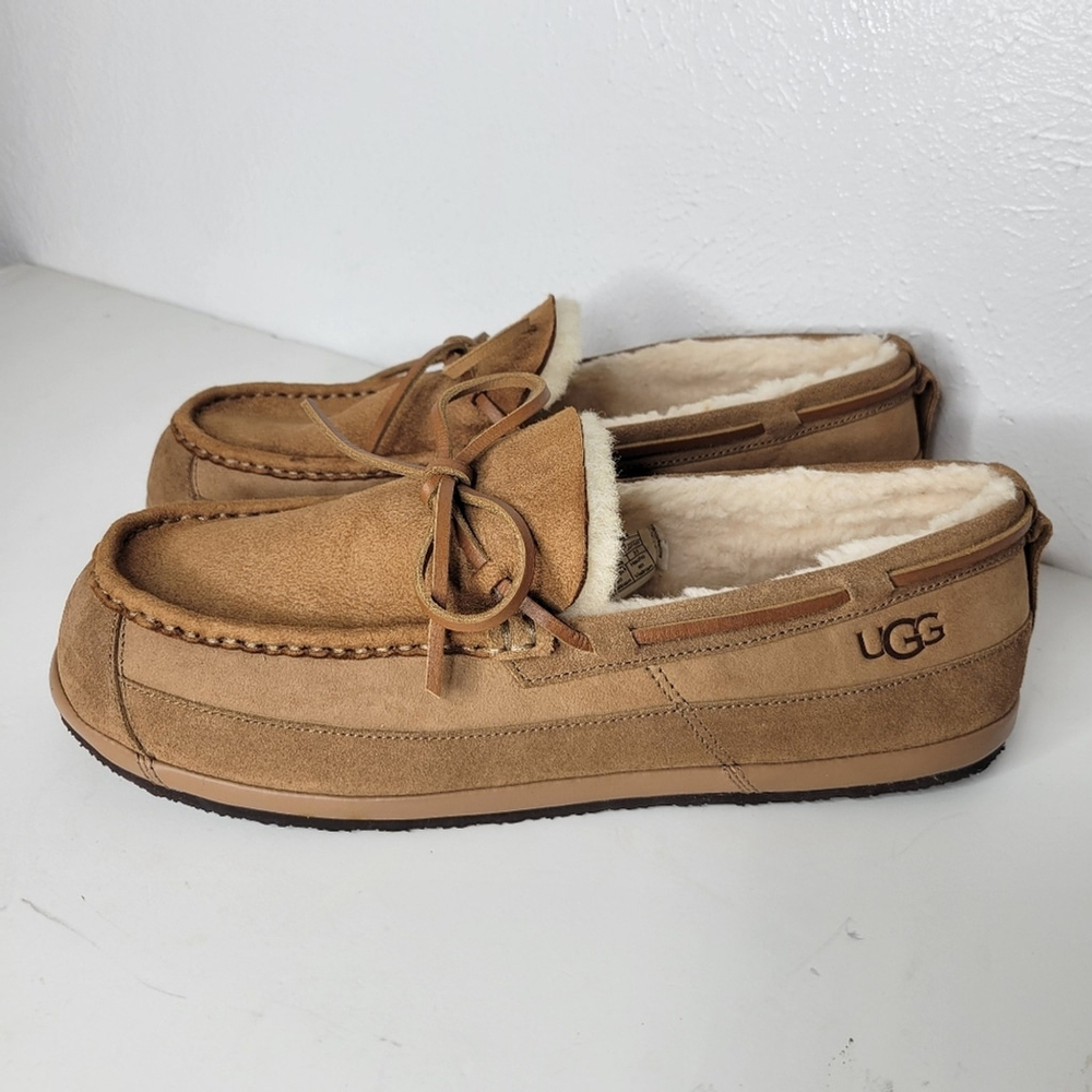 Ugg Parkdale Moc Toe Moccasin Houseshoes in Chestnut Men's Size 13 - Picture 2 of 11